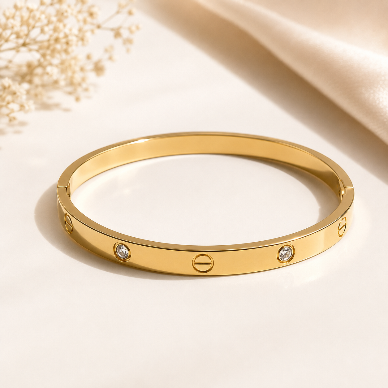 18k Gold Plated, Golden Bangle Bracelet
