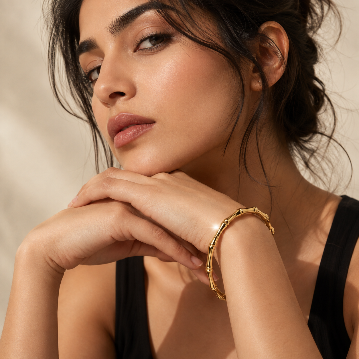 Bamboo Bracelet Bangle Clasp Gold Bangles Stainless Steel Bamboo Design Gold Bracelet