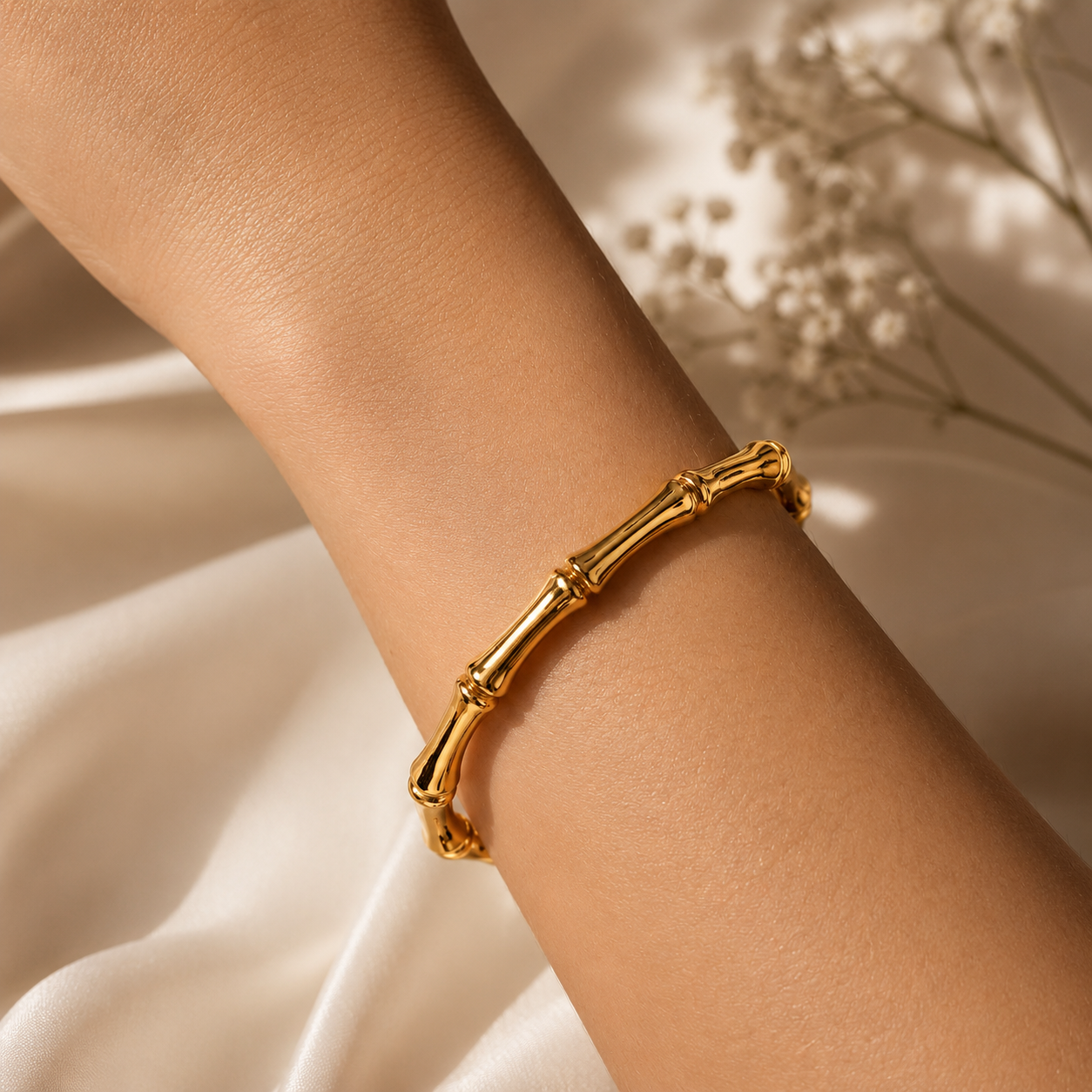 Bamboo Bracelet Bangle Clasp Gold Bangles Stainless Steel Bamboo Design Gold Bracelet