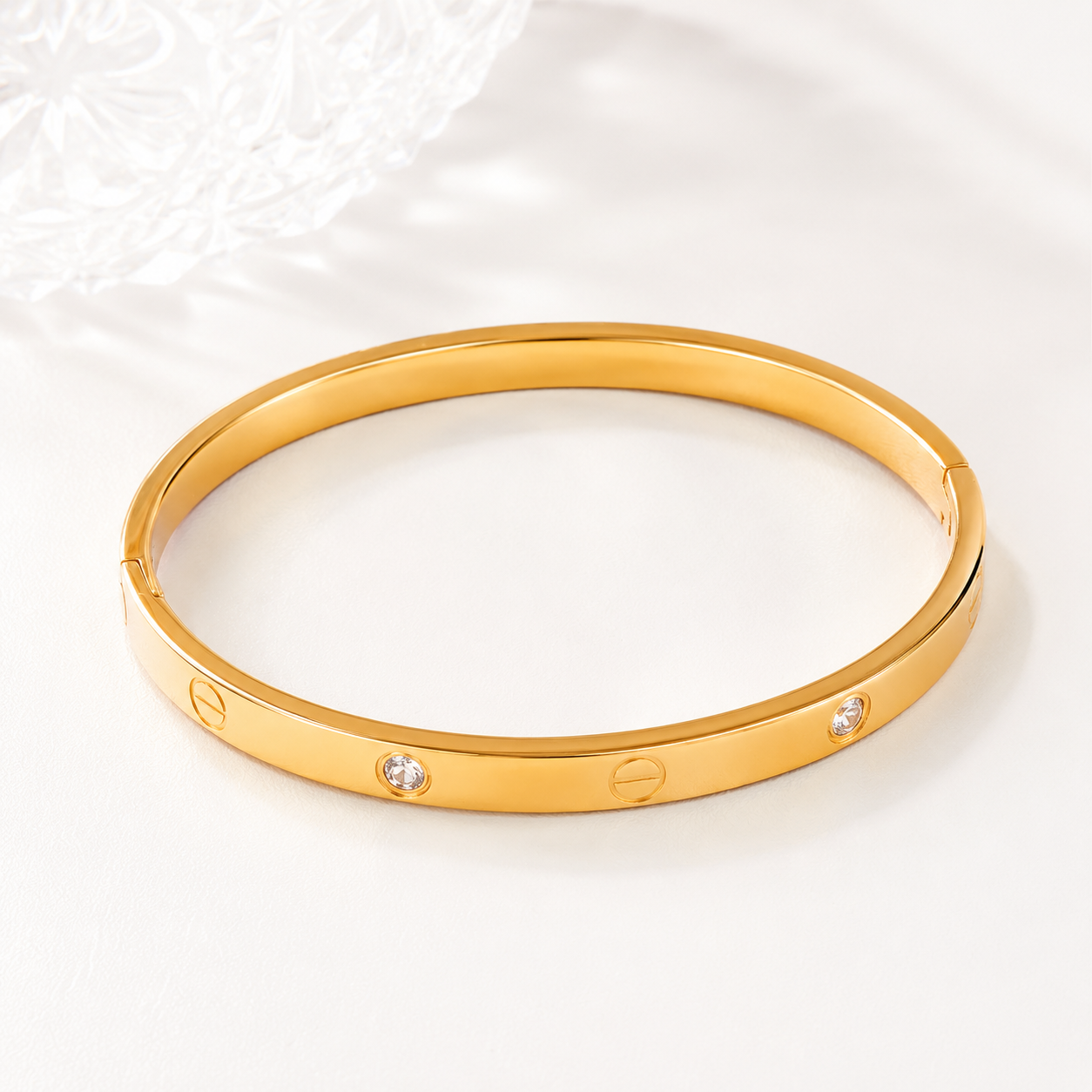 18k Gold Plated, Golden Bangle Bracelet