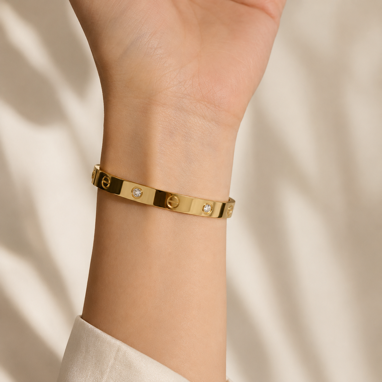 18k Gold Plated, Golden Bangle Bracelet