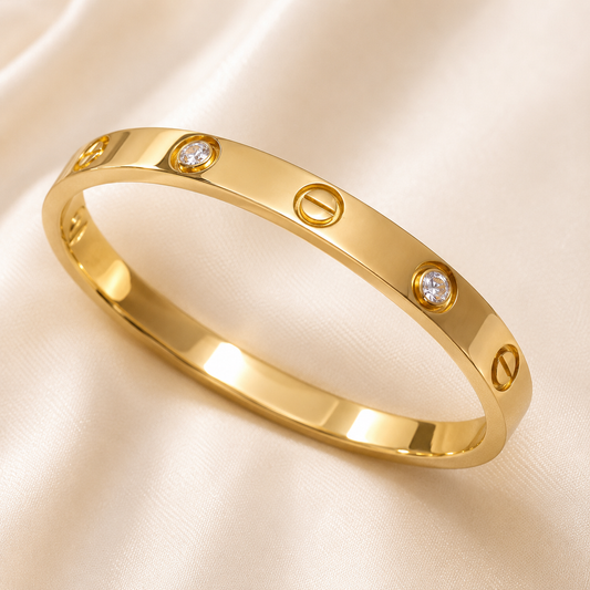 18k Gold Plated, Golden Bangle Bracelet