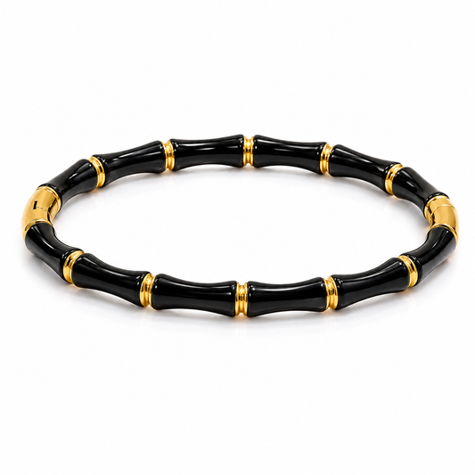 Evel eye Black Bamboo Bangle Bracelet